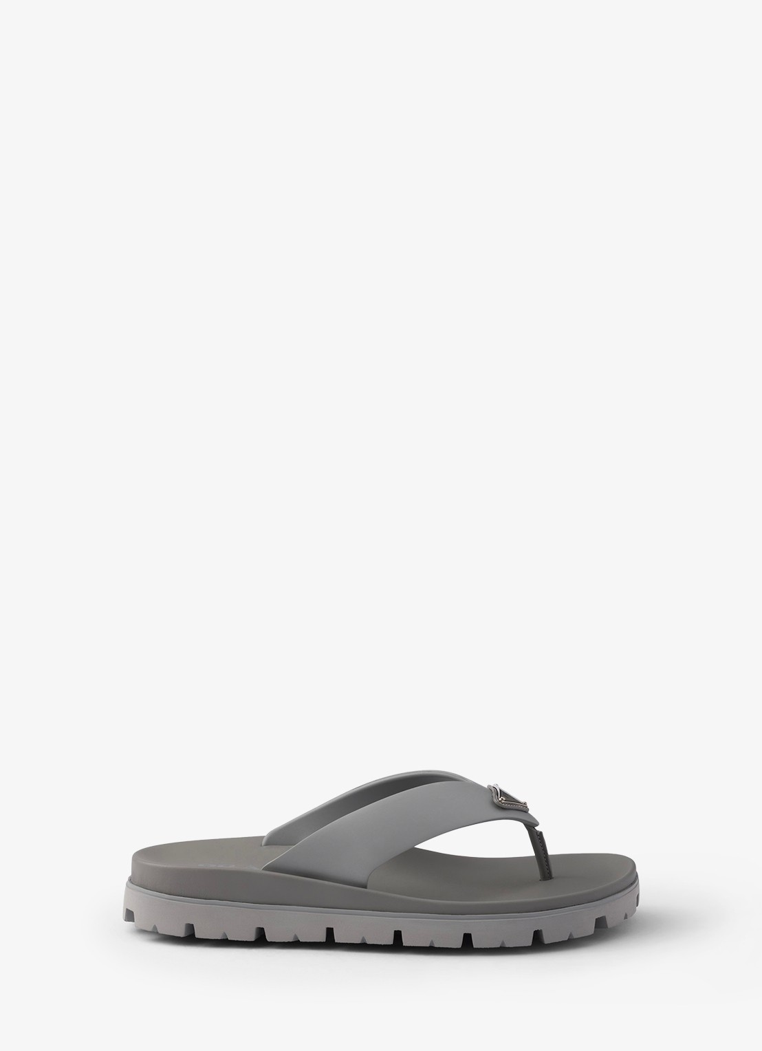 Prada Slipper met logo - voorkant 5 grijs