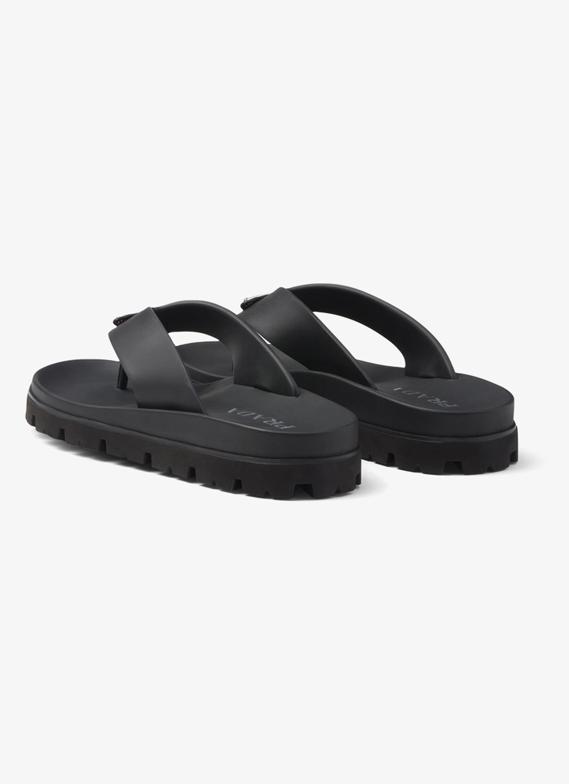Prada Slipper met logo - achterkant 4 zwart