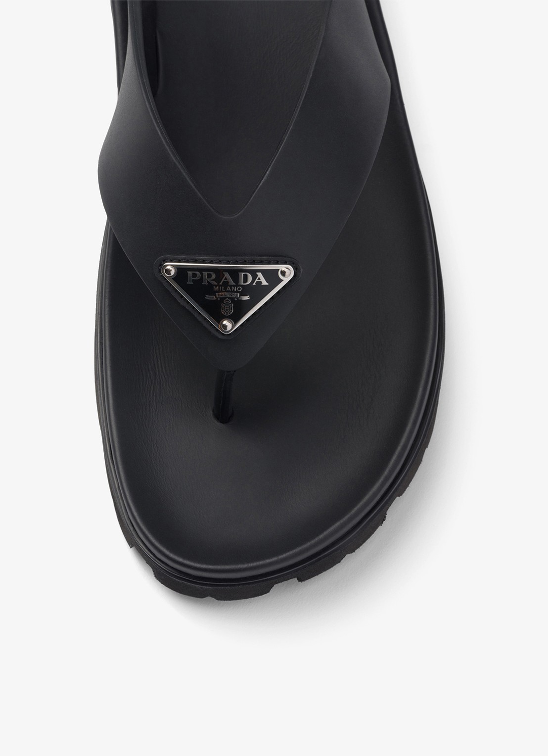 Prada Slipper met logo - detail 2 zwart