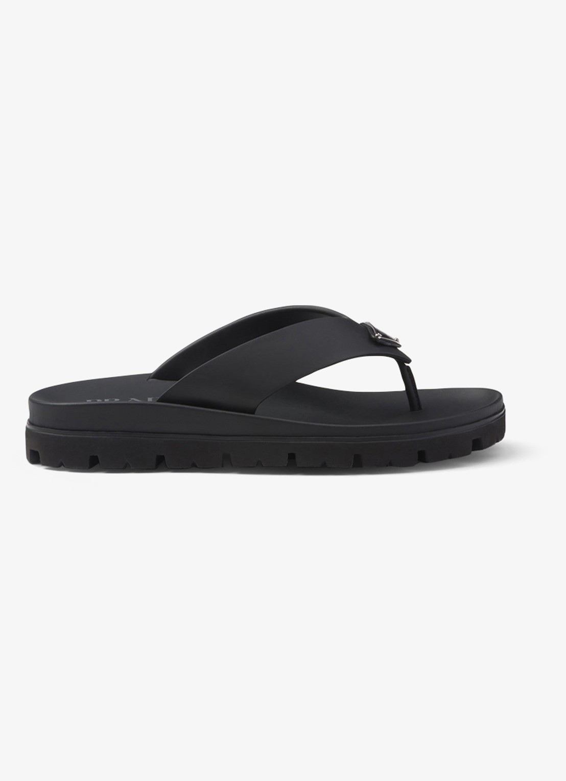 Prada Slipper met logo - voorkant 5 zwart