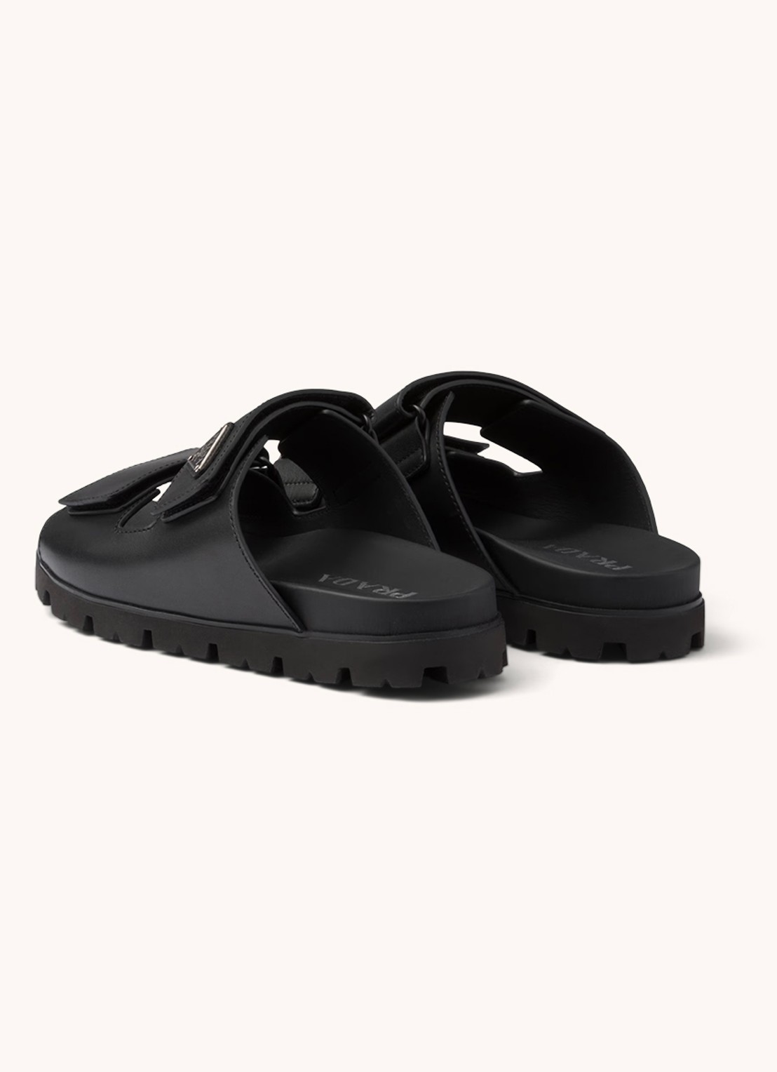 Prada Slipper van kalfsleer - detail 4 zwart