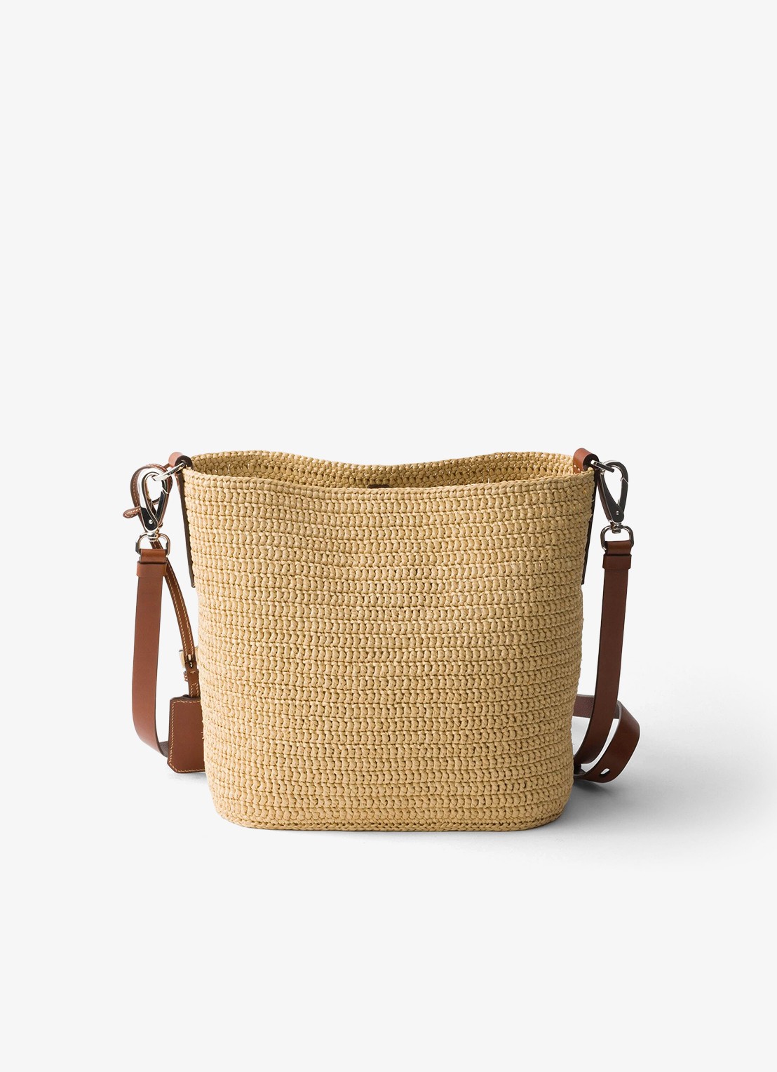 Prada Small crossbodytas van crochet met logo - achterkant beige