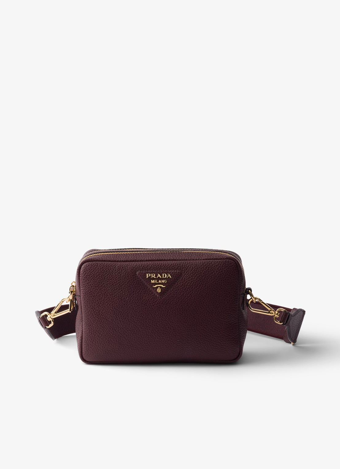 Prada Small crossbodytas van kalfsleer - voorkant 5 bordeauxrood