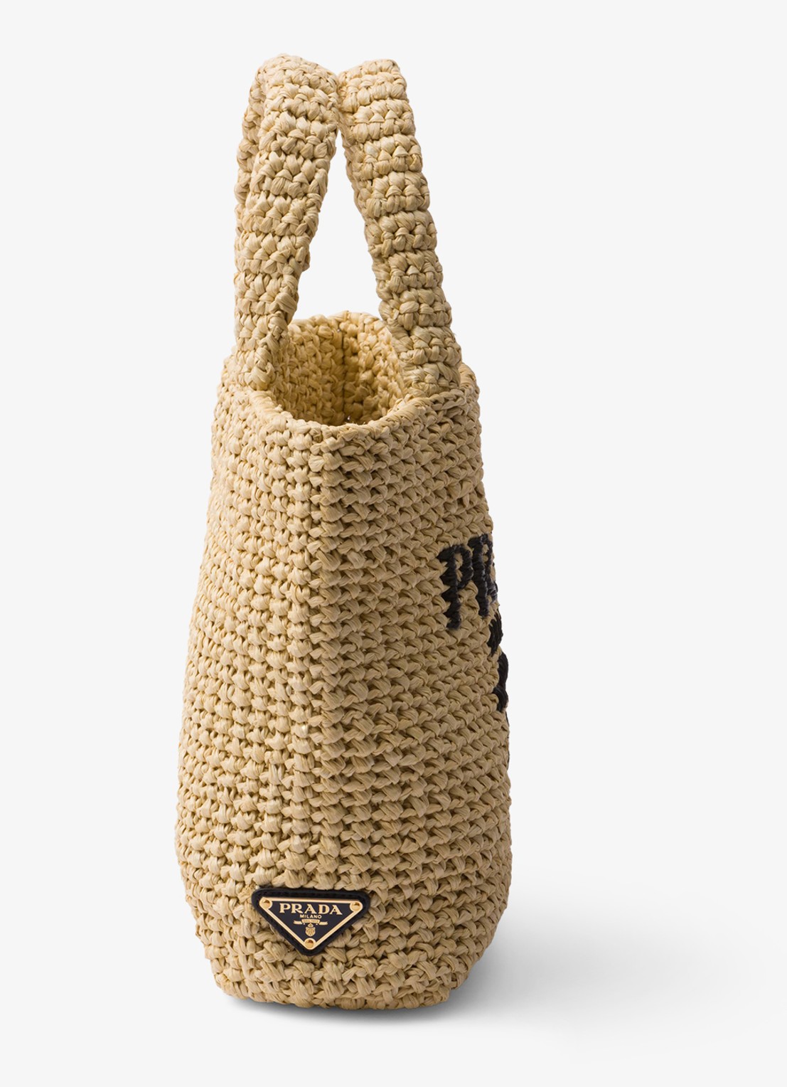 Prada Small handtas van crochet met logo - detail 3 beige