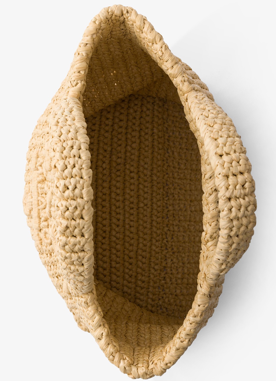 Prada Small handtas van crochet met logo - detail lichtbruin