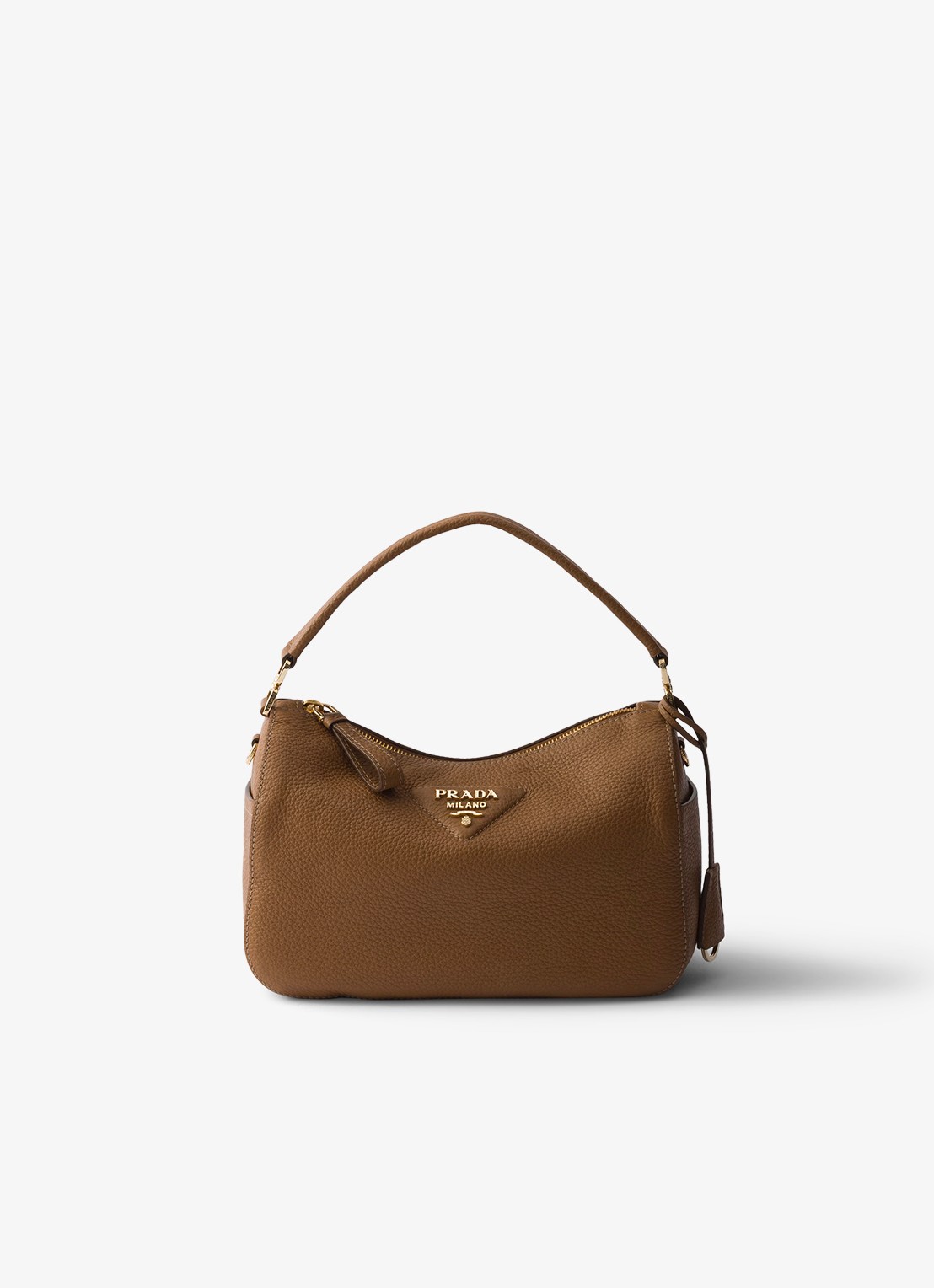 Prada Small handtas van kalfsleer - voorkant 4 bruin