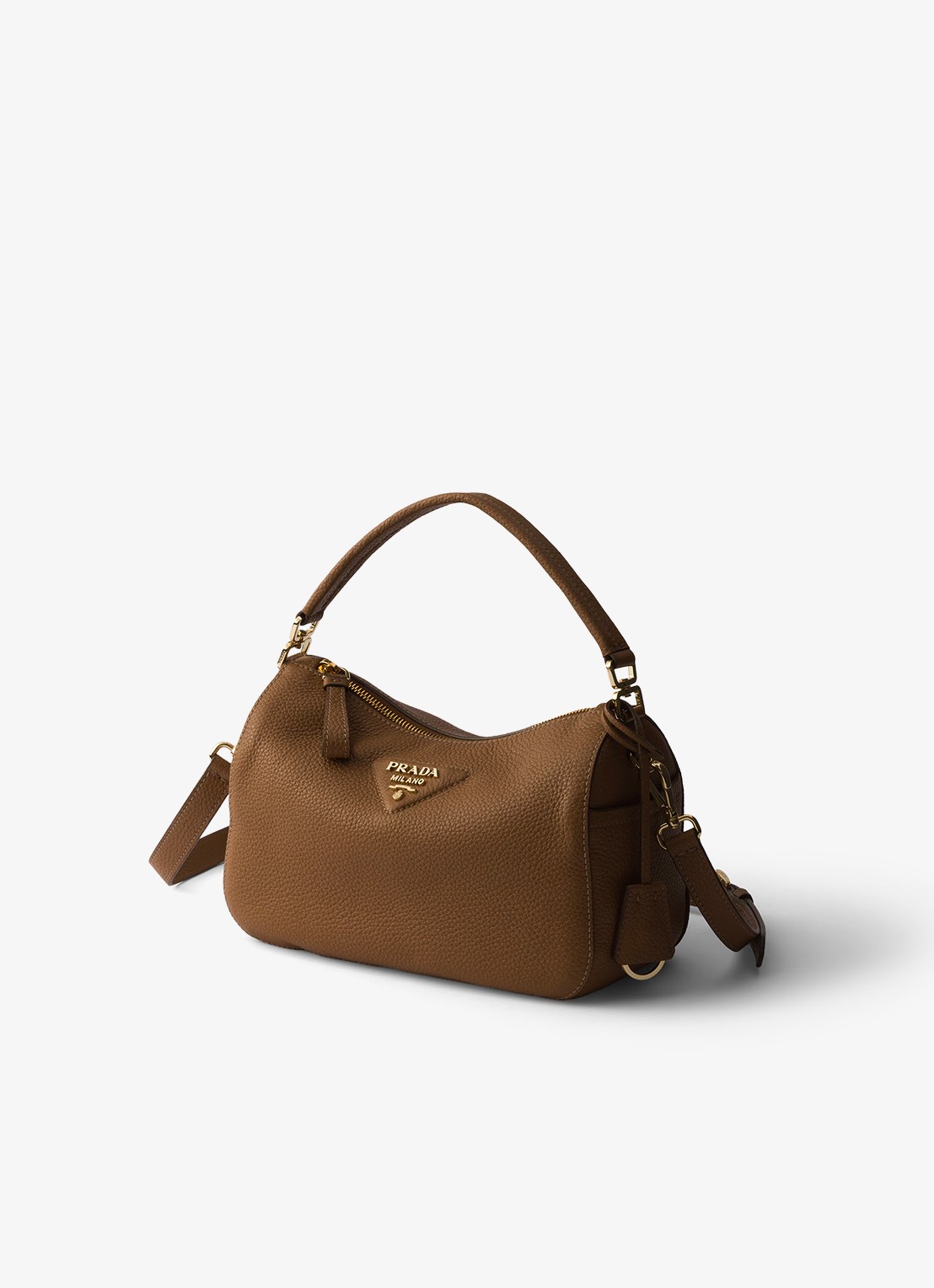 Prada Small handtas van kalfsleer - voorkant 5 bruin