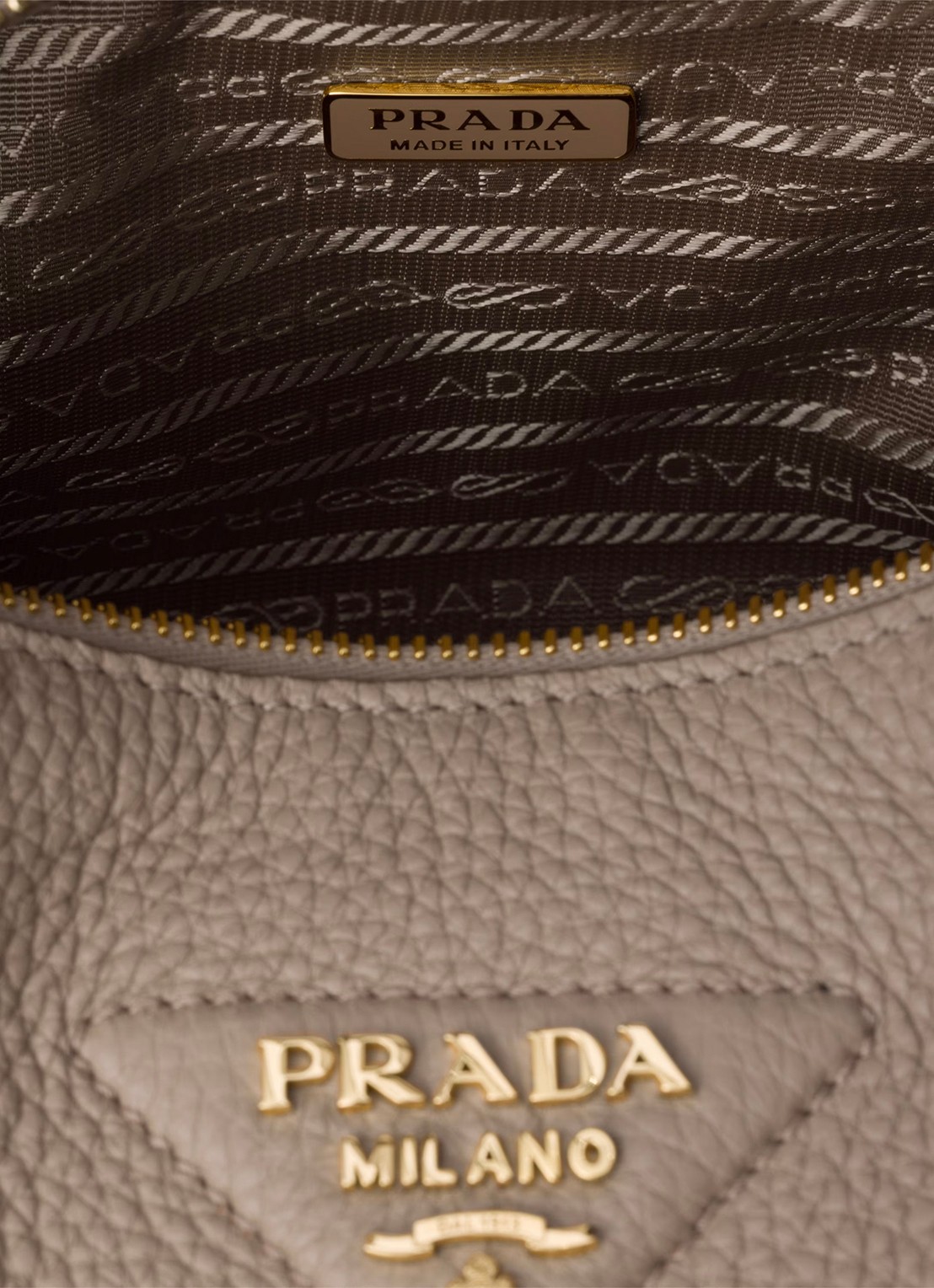 Prada Small handtas van kalfsleer - detail 3 taupe