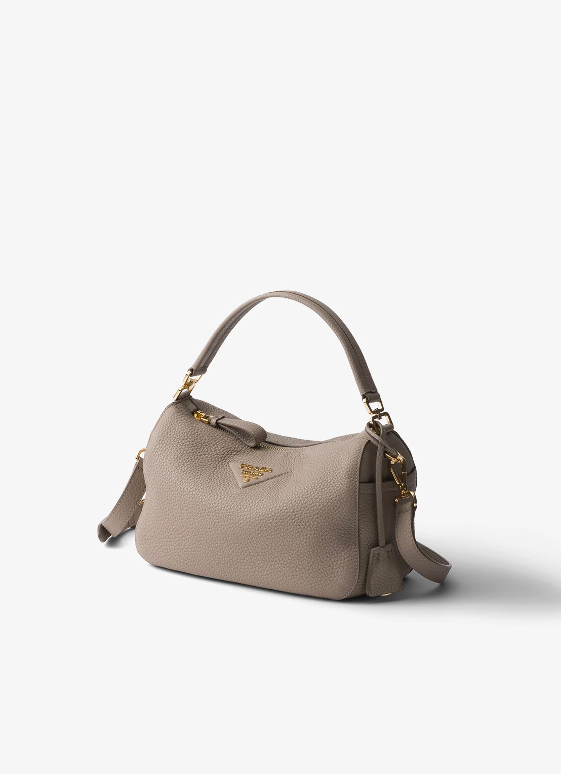 Prada Small handtas van kalfsleer - voorkant 5 taupe