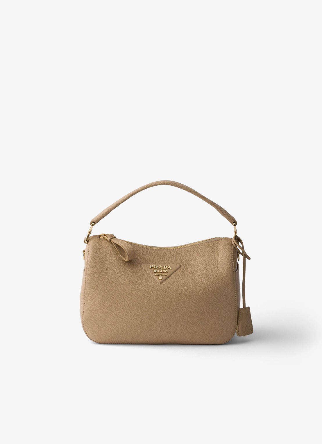 Prada Small handtas van kalfsleer - voorkant 5 beige