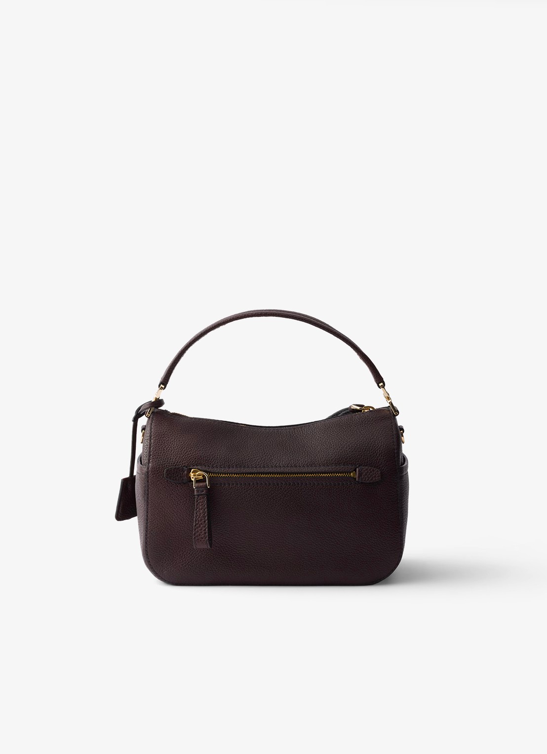 Prada Small handtas van kalfsleer - achterkant 3 donkerbruin
