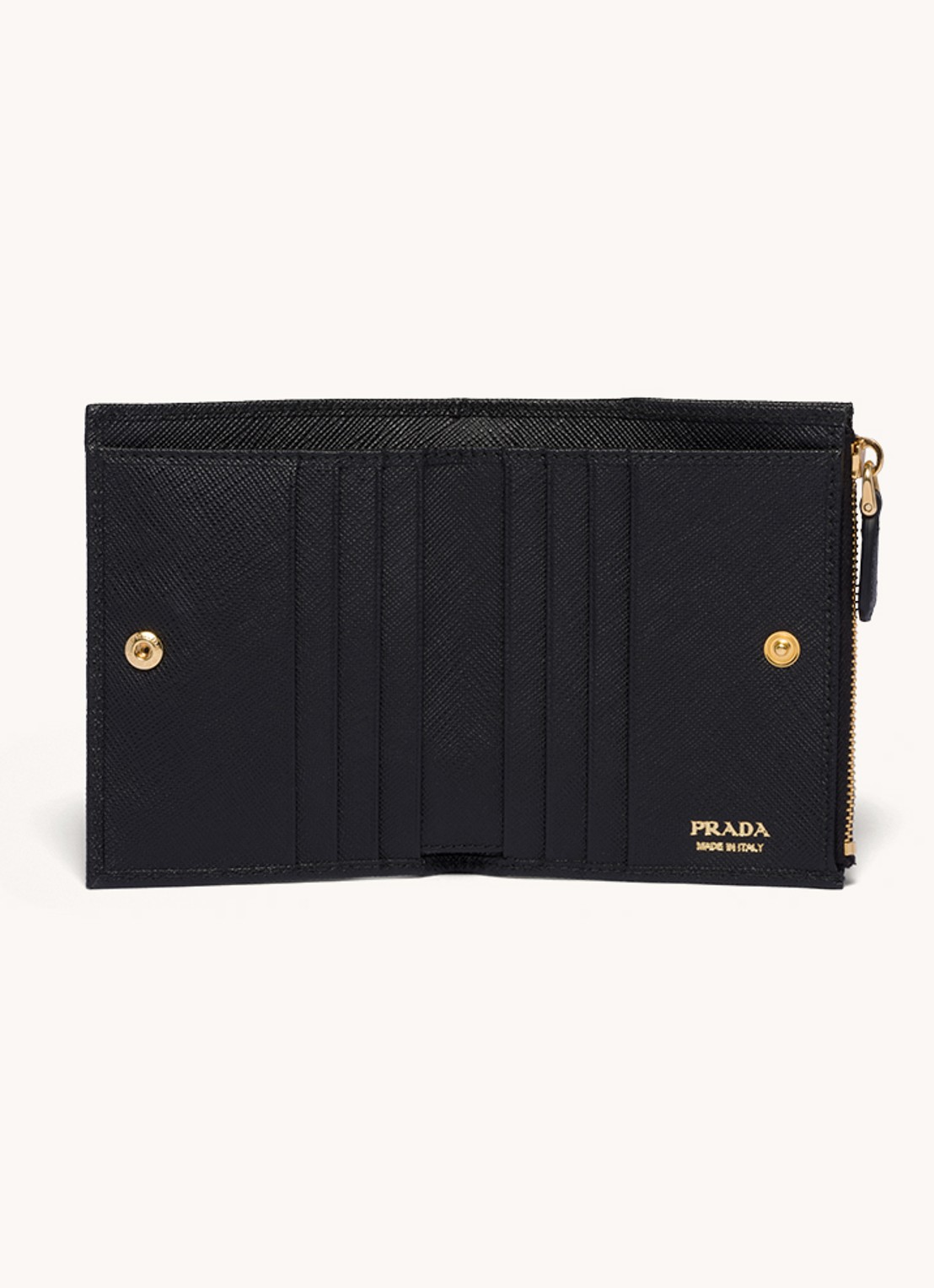 Prada Small portemonnee van kalfsleer - detail 4 diepzwart