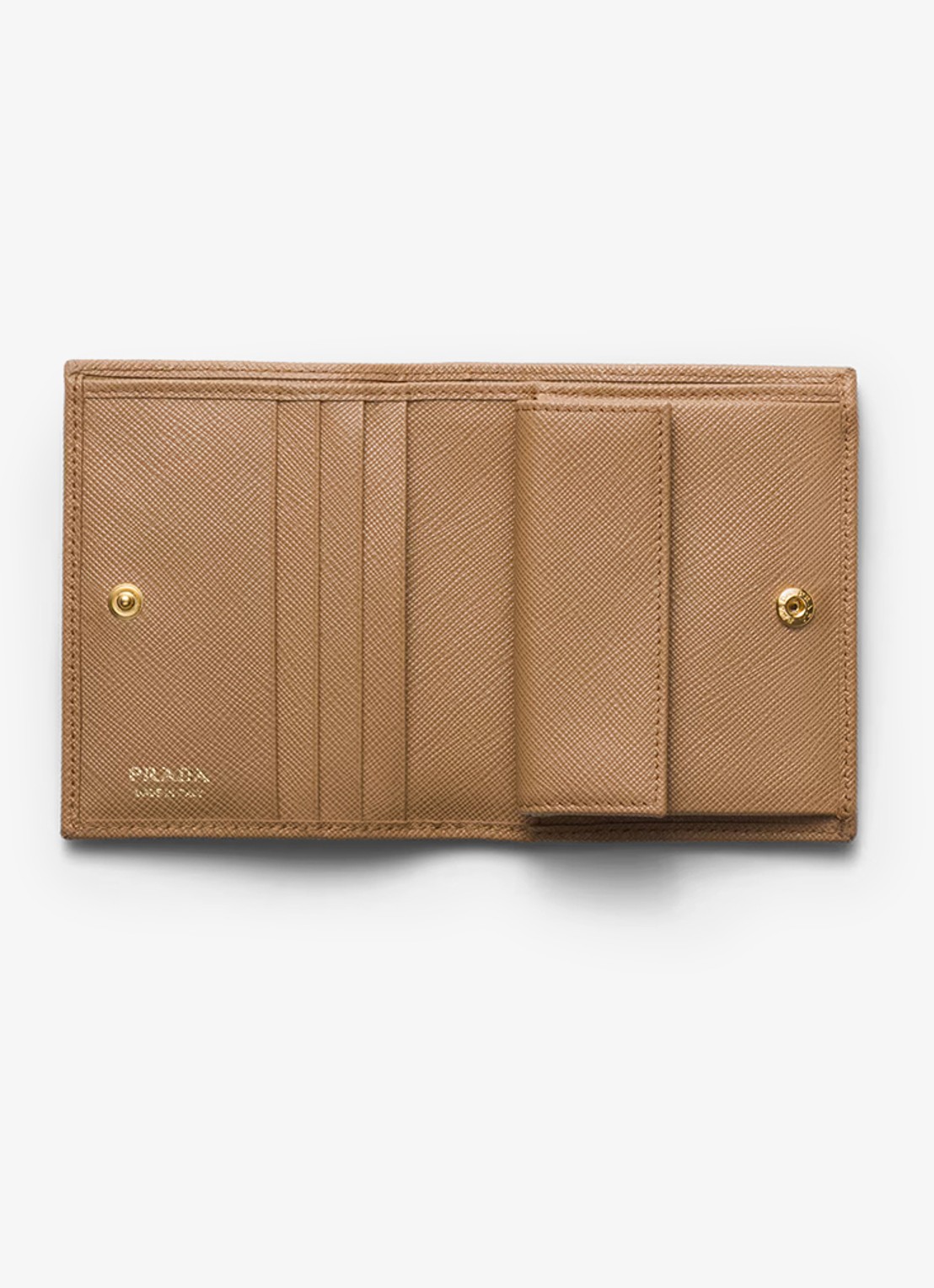 Prada Small portemonnee van kalfsleer  - voorkant 2 lichtbruin