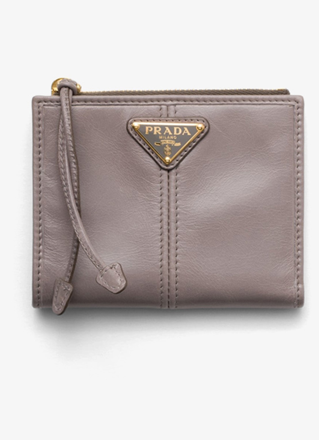 Prada Small portemonnee van kalfsleer - voorkant 3 taupe