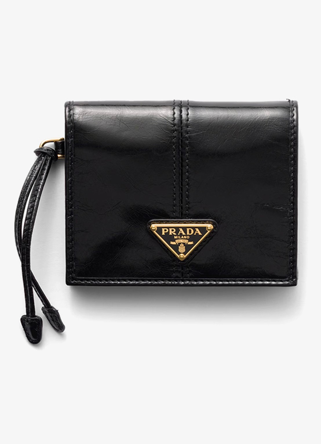 Prada Small portemonnee van kalfsleer - voorkant zwart