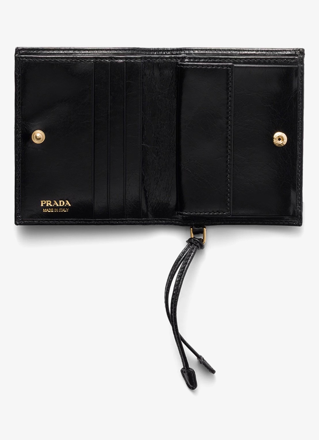Prada Small portemonnee van kalfsleer - voorkant 2 zwart