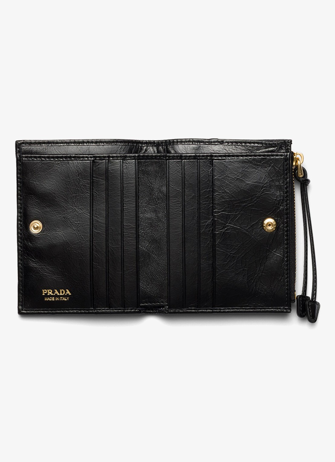 Prada Small portemonnee van kalfsleer - voorkant 3 zwart