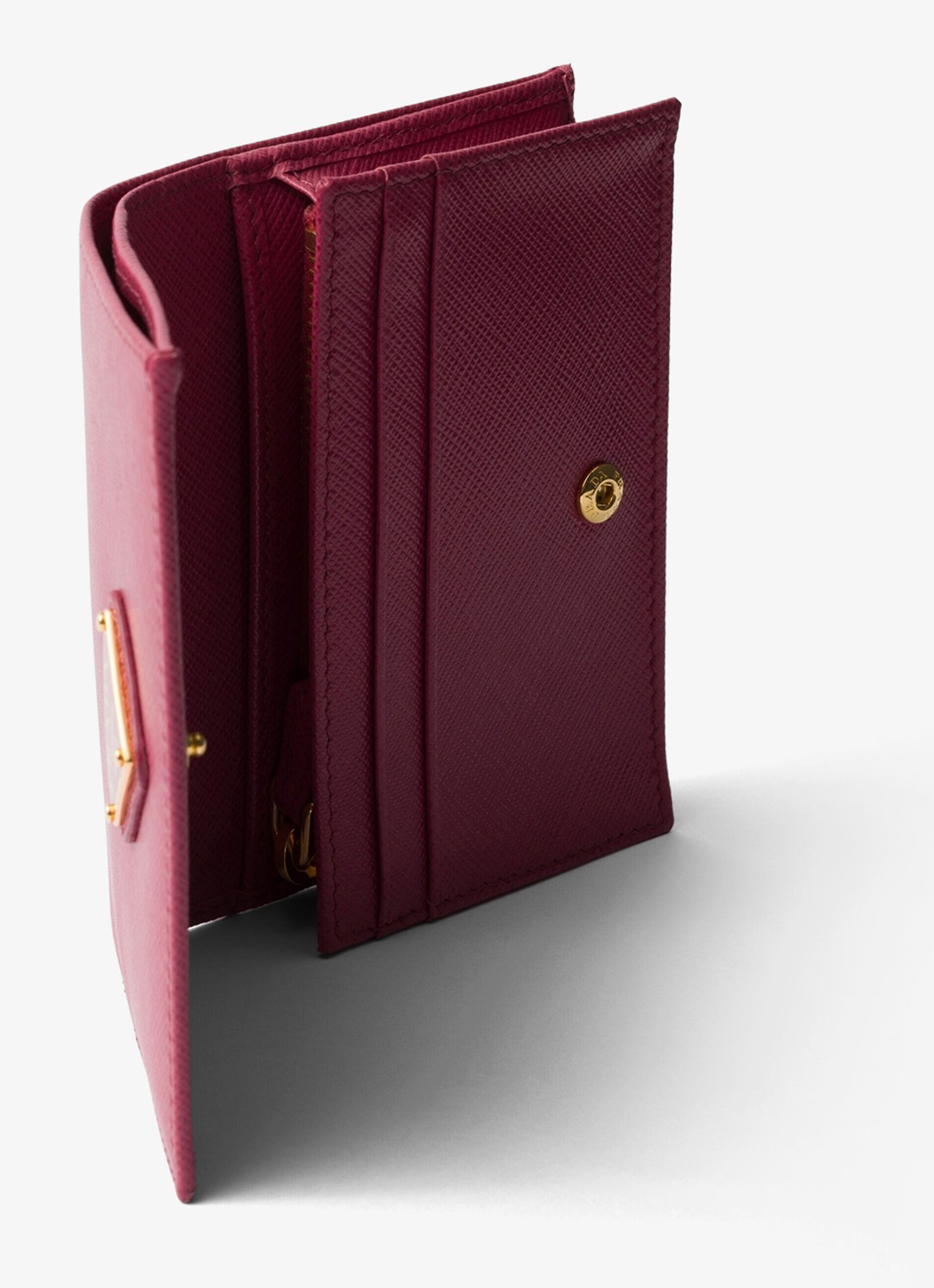 Prada Small portemonnee van kalfsleer - detail roze