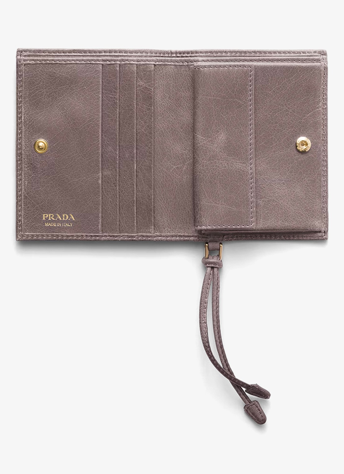 Prada Small portemonnee van kalfsleer - voorkant 2 taupe