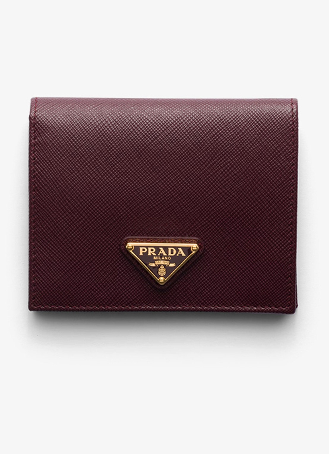 Prada Small portemonnee van kalfsleer  - voorkant 3 bordeauxrood