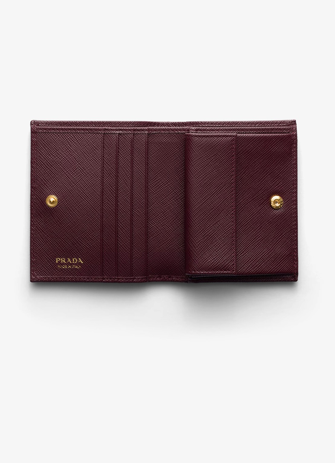 Prada Small portemonnee van kalfsleer  - voorkant 4 bordeauxrood