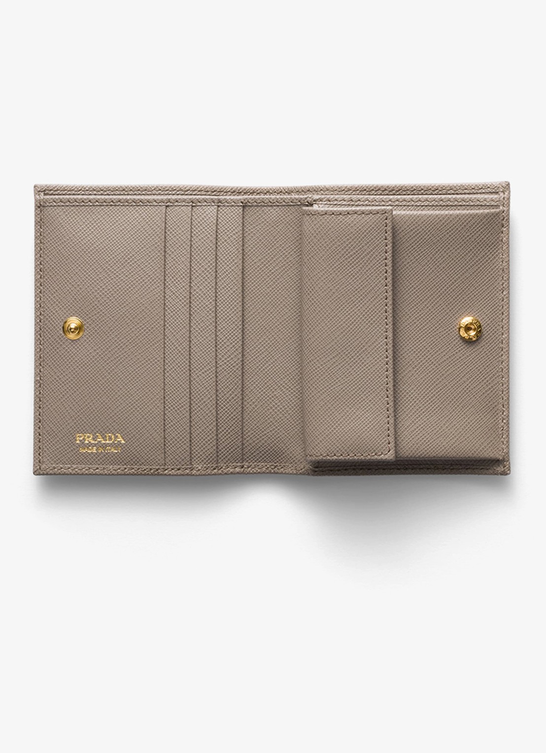 Prada Small portemonnee van kalfsleer  - voorkant 2 zand