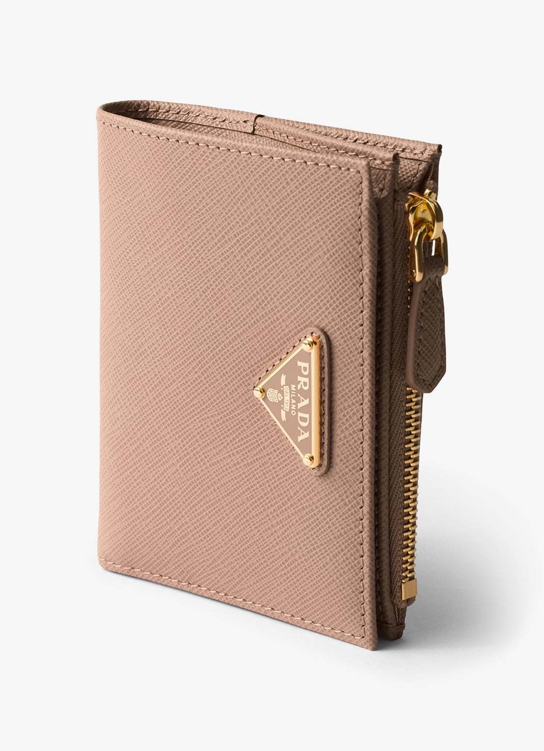 Prada Small portemonnee van kalfsleer - detail beige