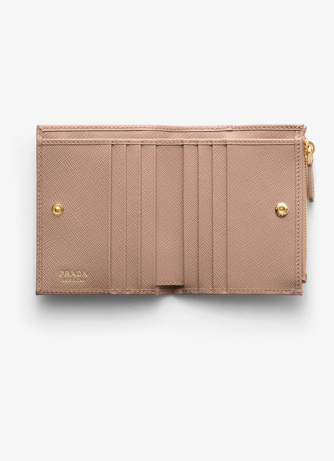 Prada Small portemonnee van kalfsleer - voorkant 4 beige