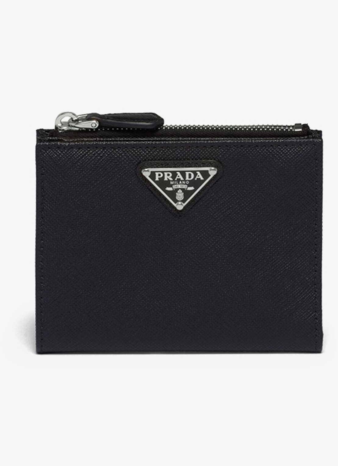 Prada Small portemonnee van kalfsleer - voorkant 3 diepzwart