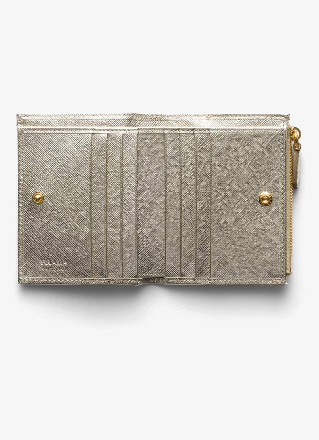 Prada Small portemonnee van kalfsleer - voorkant 4 goud
