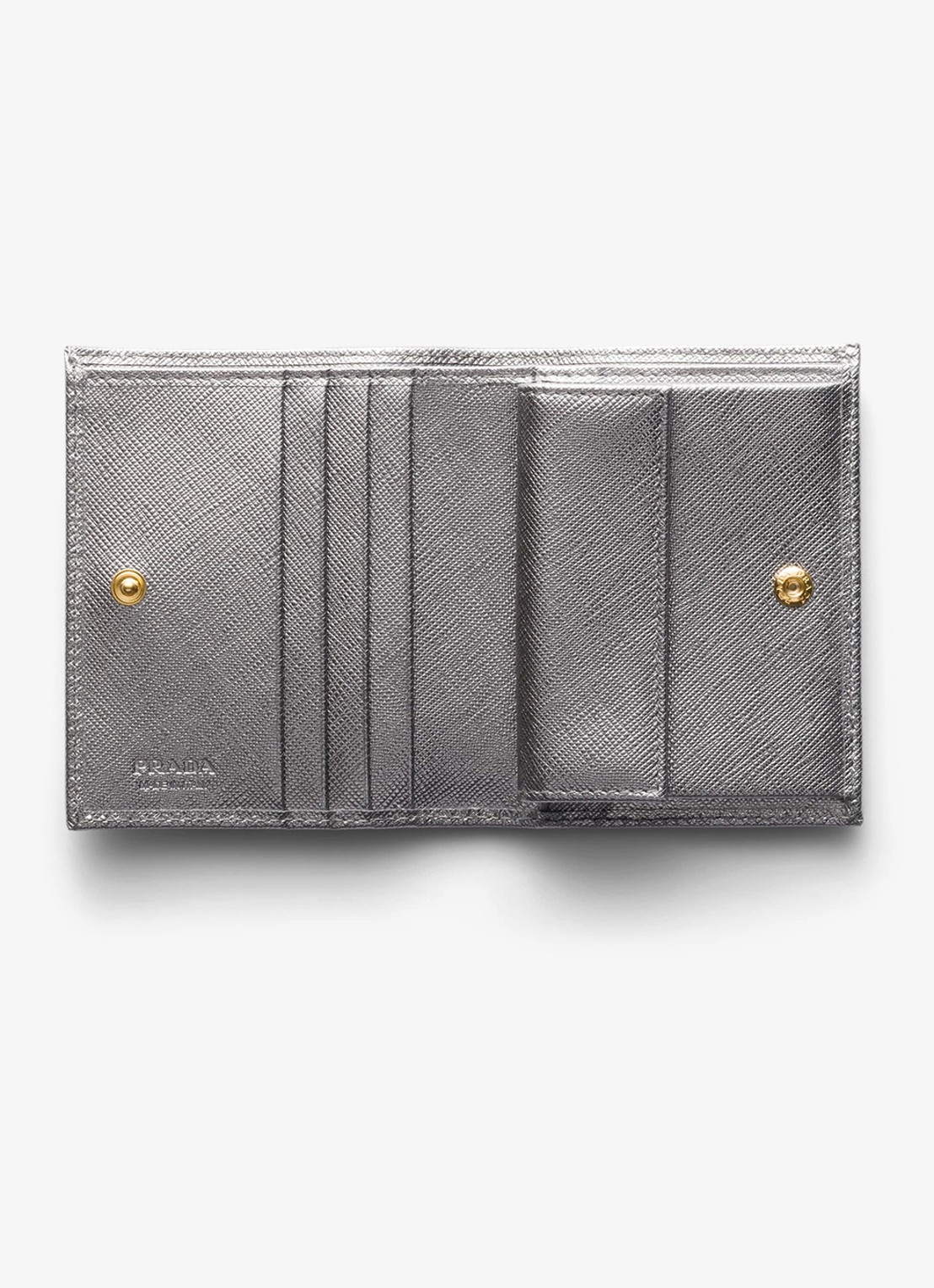 Prada Small portemonnee van kalfsleer  - voorkant 4 zilver