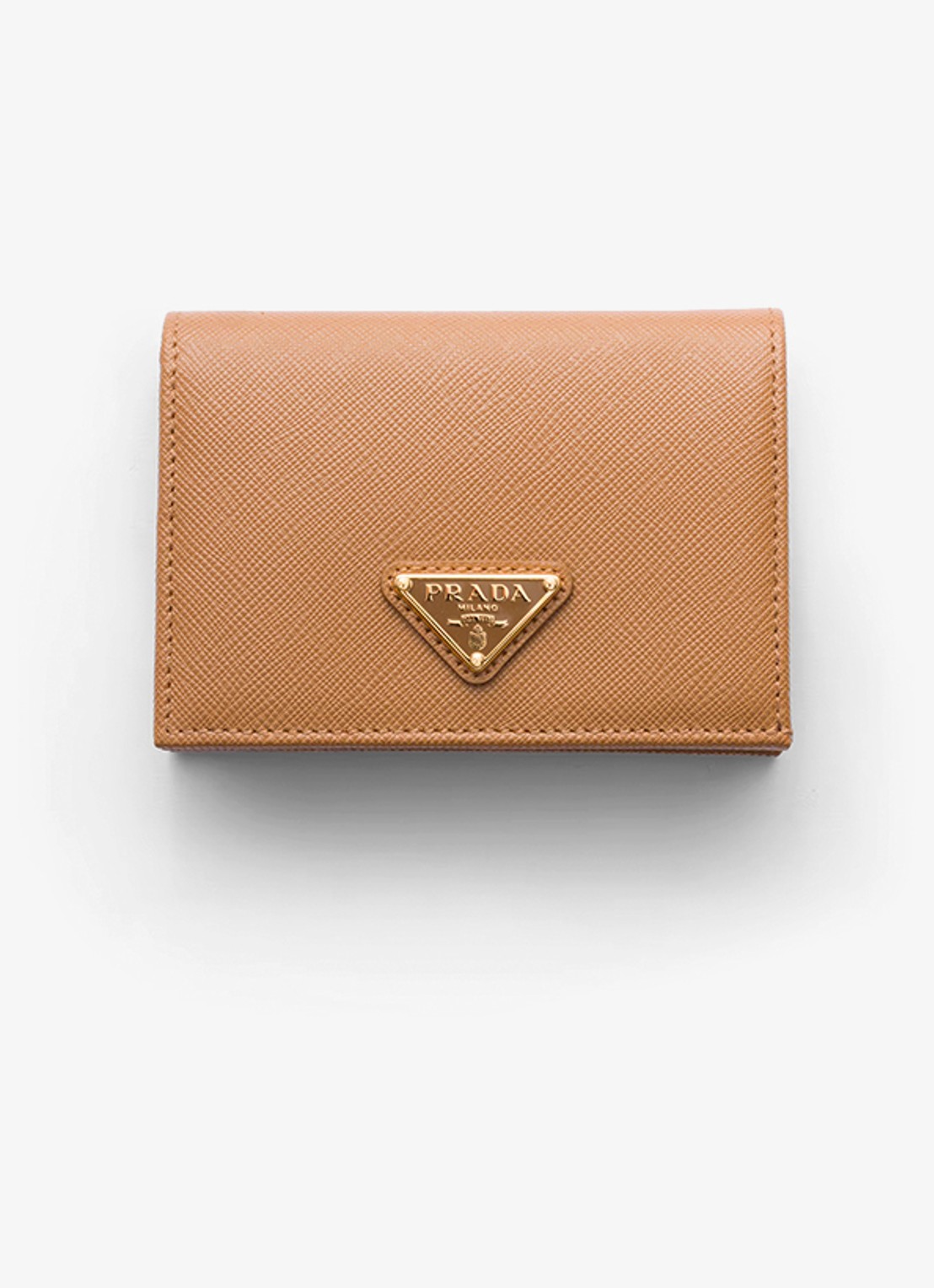 Prada Small portemonnee van kalfsleer - voorkant 3 camel