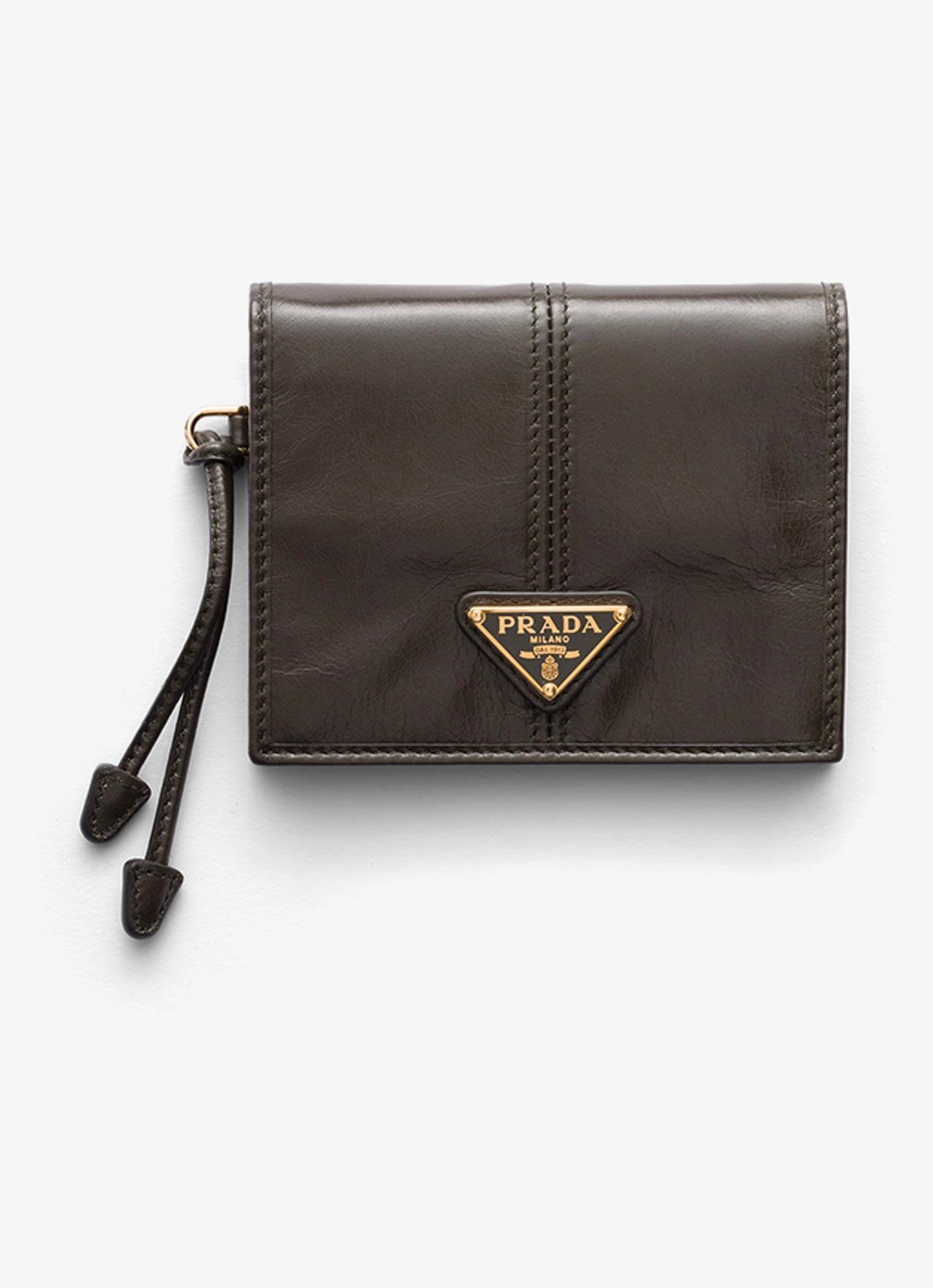 Prada Small portemonnee van kalfsleer - voorkant 3 donkergroen