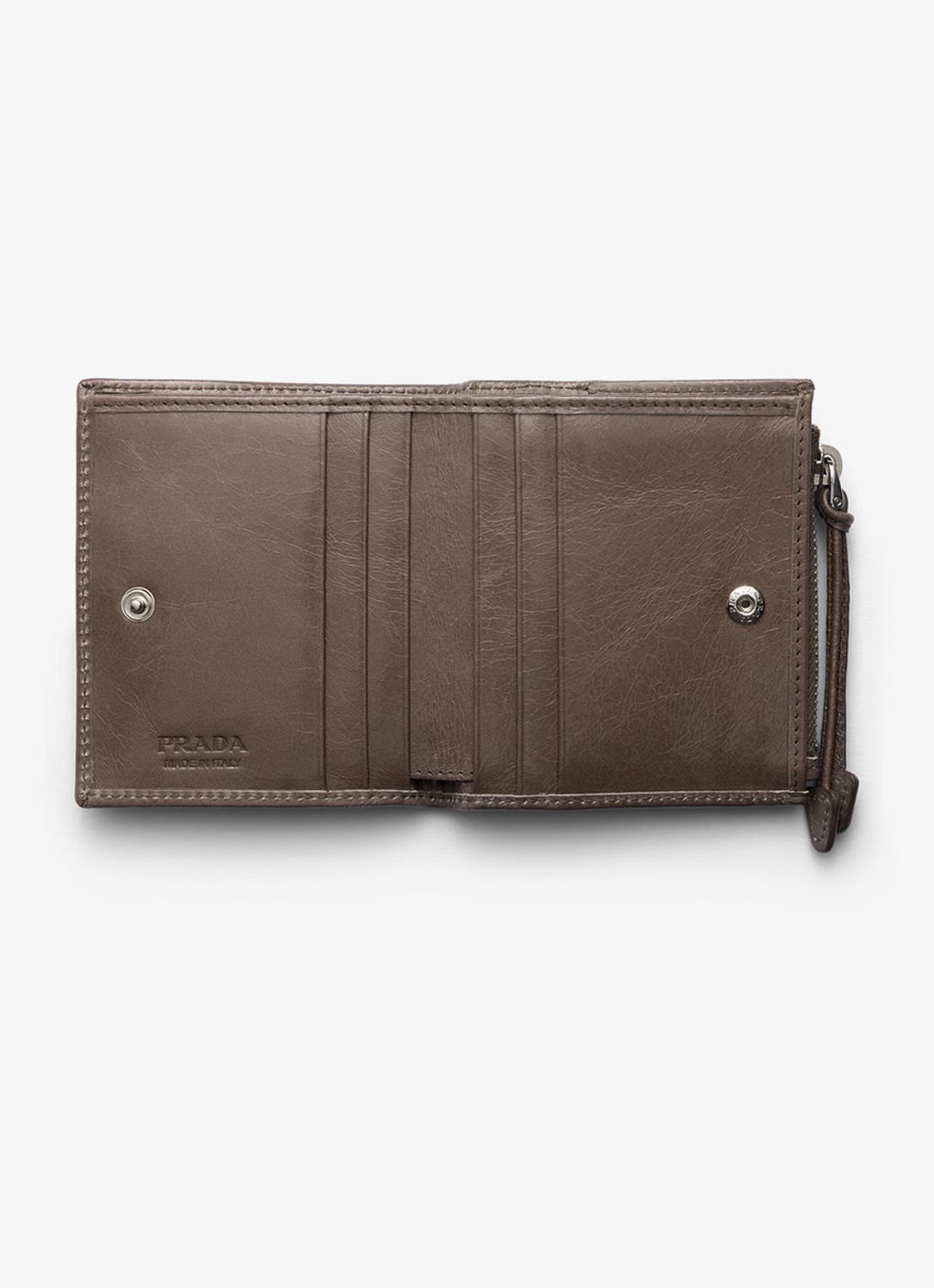 Prada Small portemonnee van kalfsleer - voorkant 3 taupe
