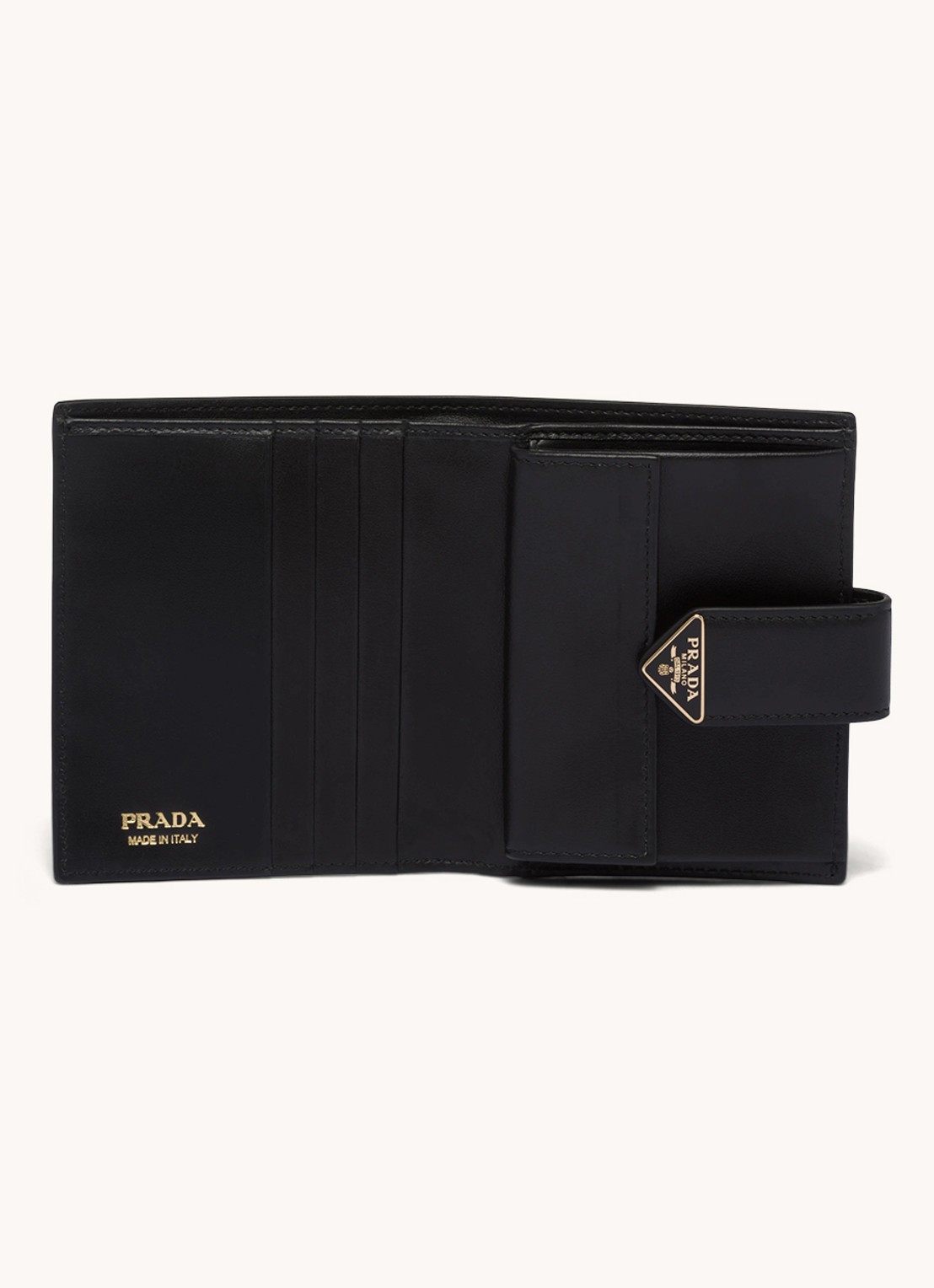 Prada Small portemonnee van leer - detail 2 zwart