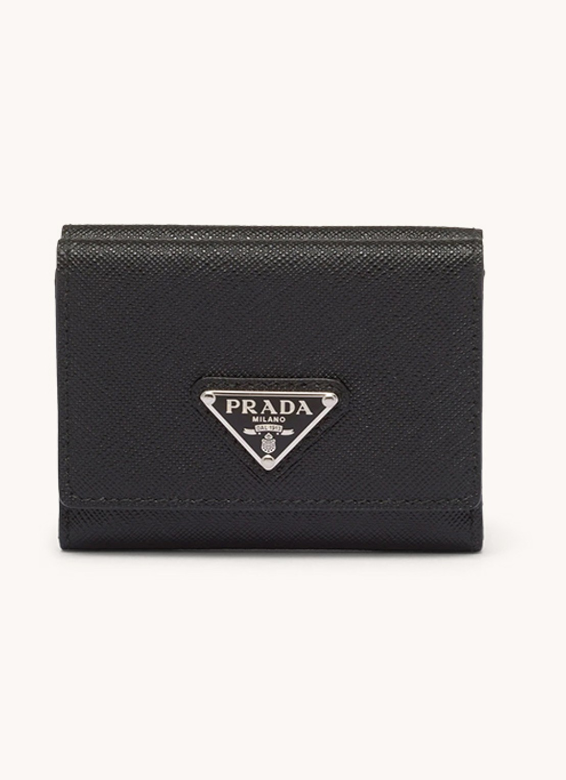 Prada Small portemonnee van leer - voorkant zwart