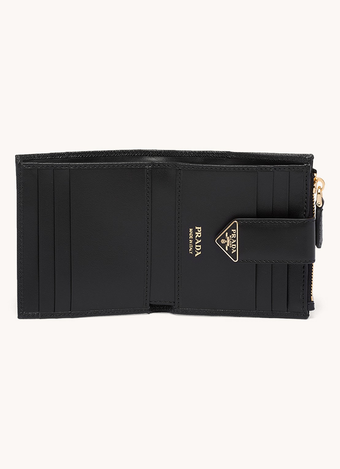 Prada Small portemonnee van leer - detail 2 zwart