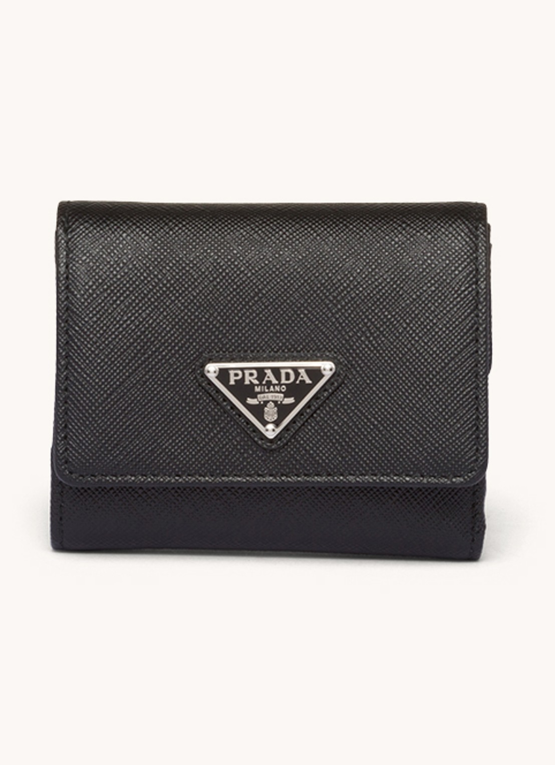 Prada Small portemonnee van leer - voorkant 2 zwart