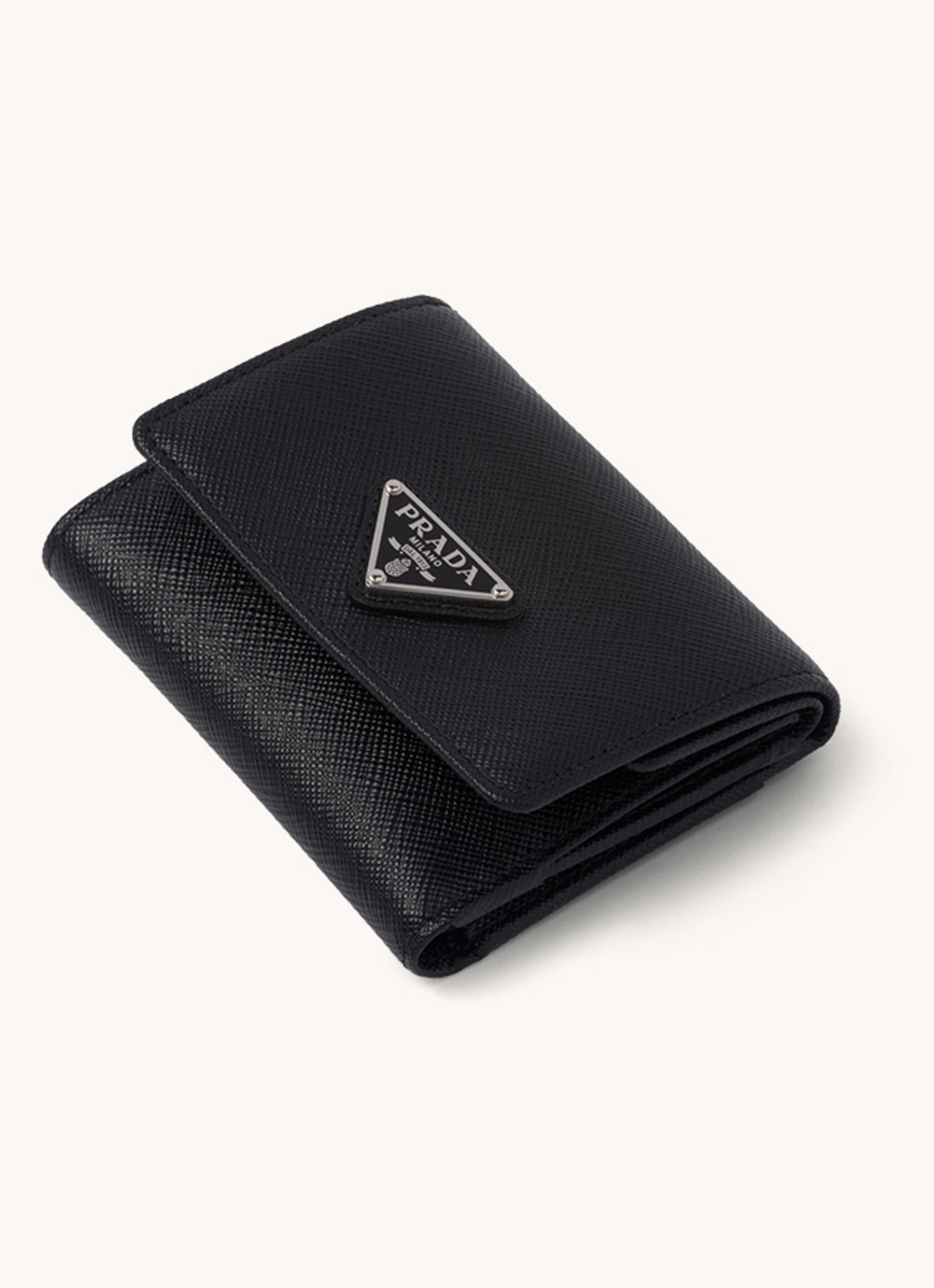 Prada Small portemonnee van leer - voorkant 3 zwart