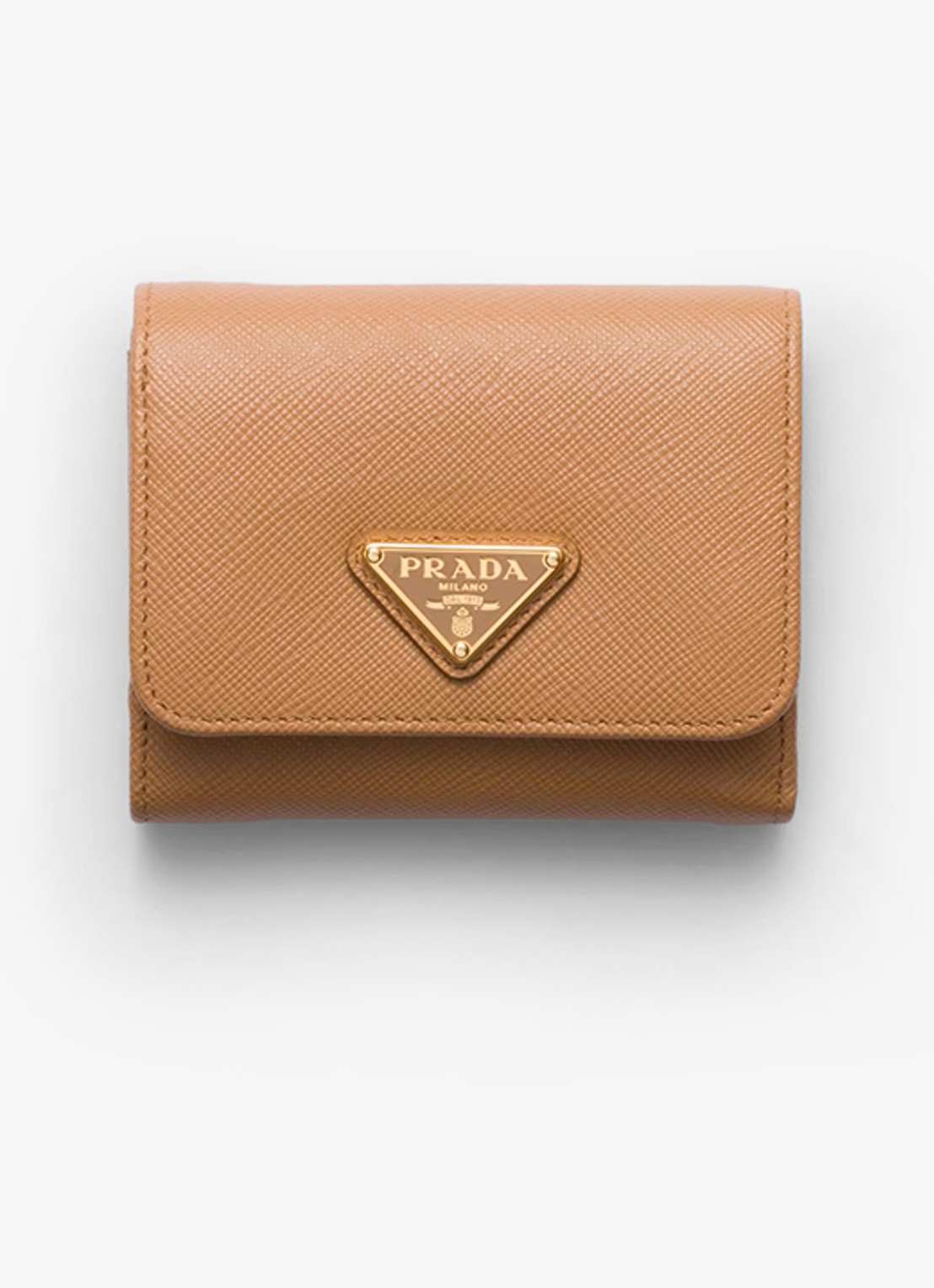 Prada Small portemonnee van leer - voorkant 3 camel
