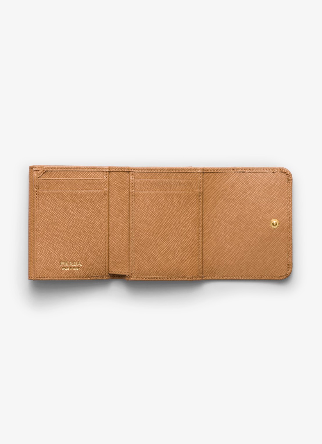 Prada Small portemonnee van leer - voorkant 4 camel