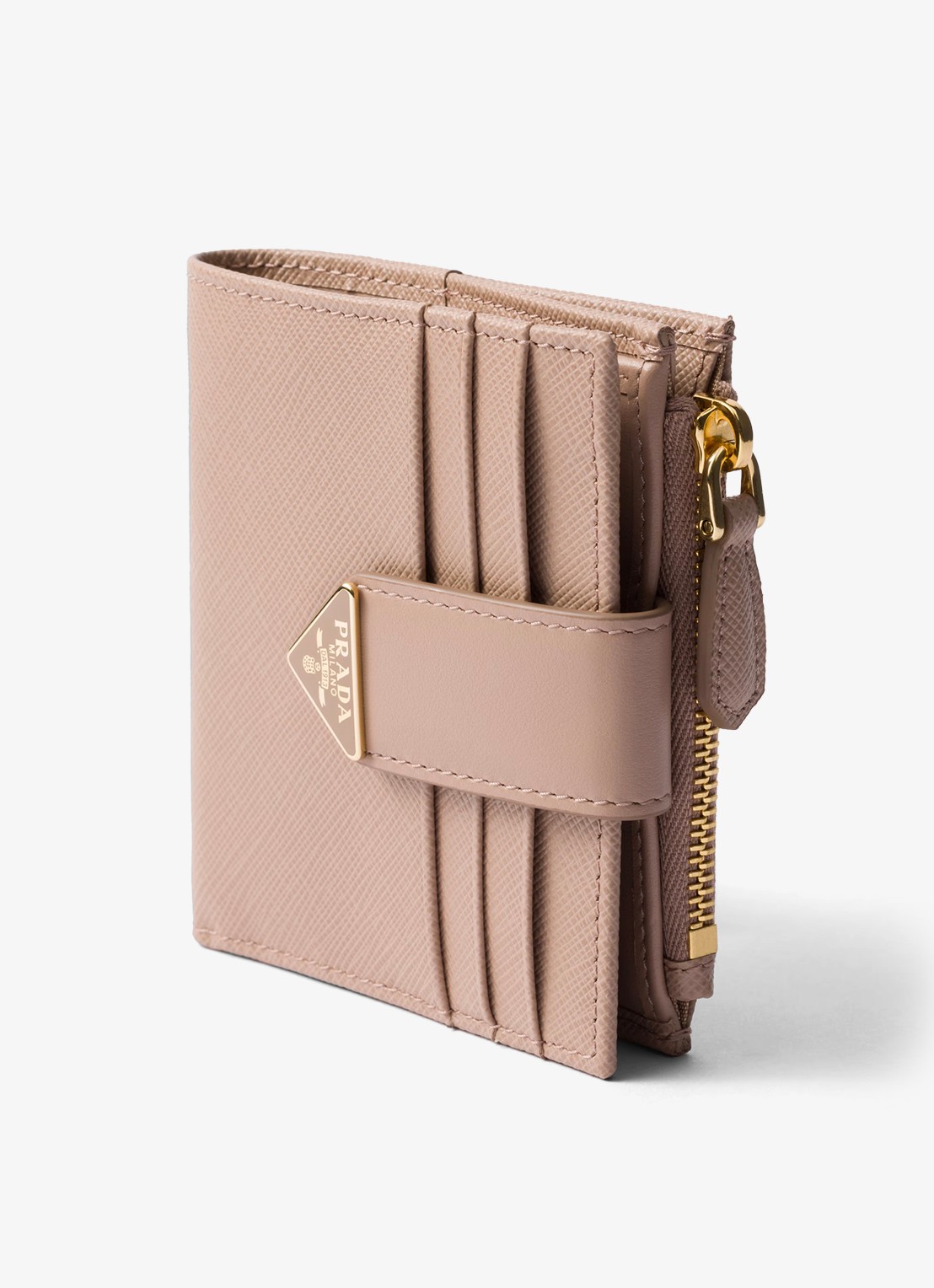 Prada Small portemonnee van leer - detail 4 beige