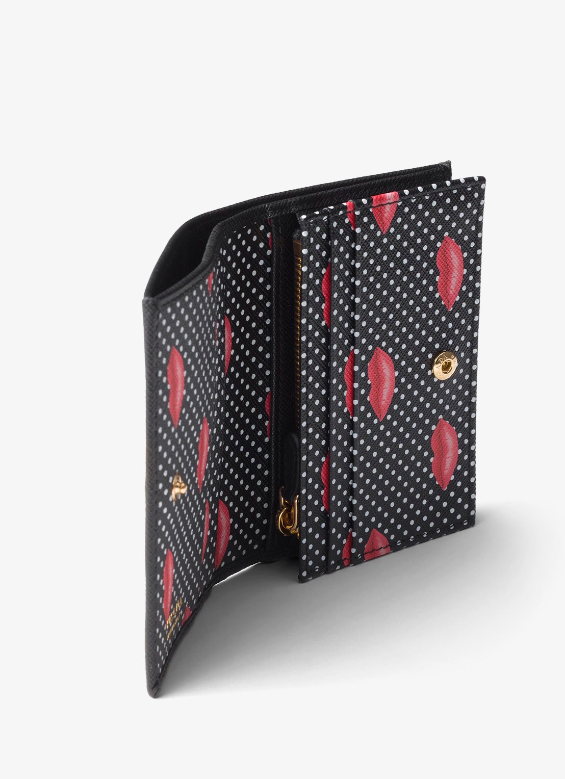 Prada Small portemonnee van leer - detail 4 zwart