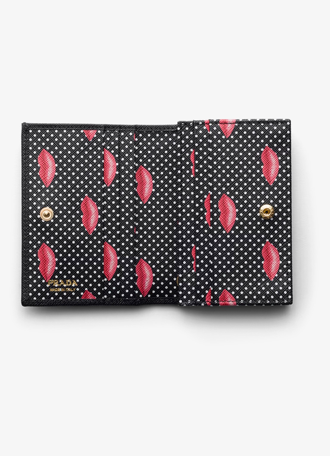 Prada Small portemonnee van leer - voorkant 3 zwart