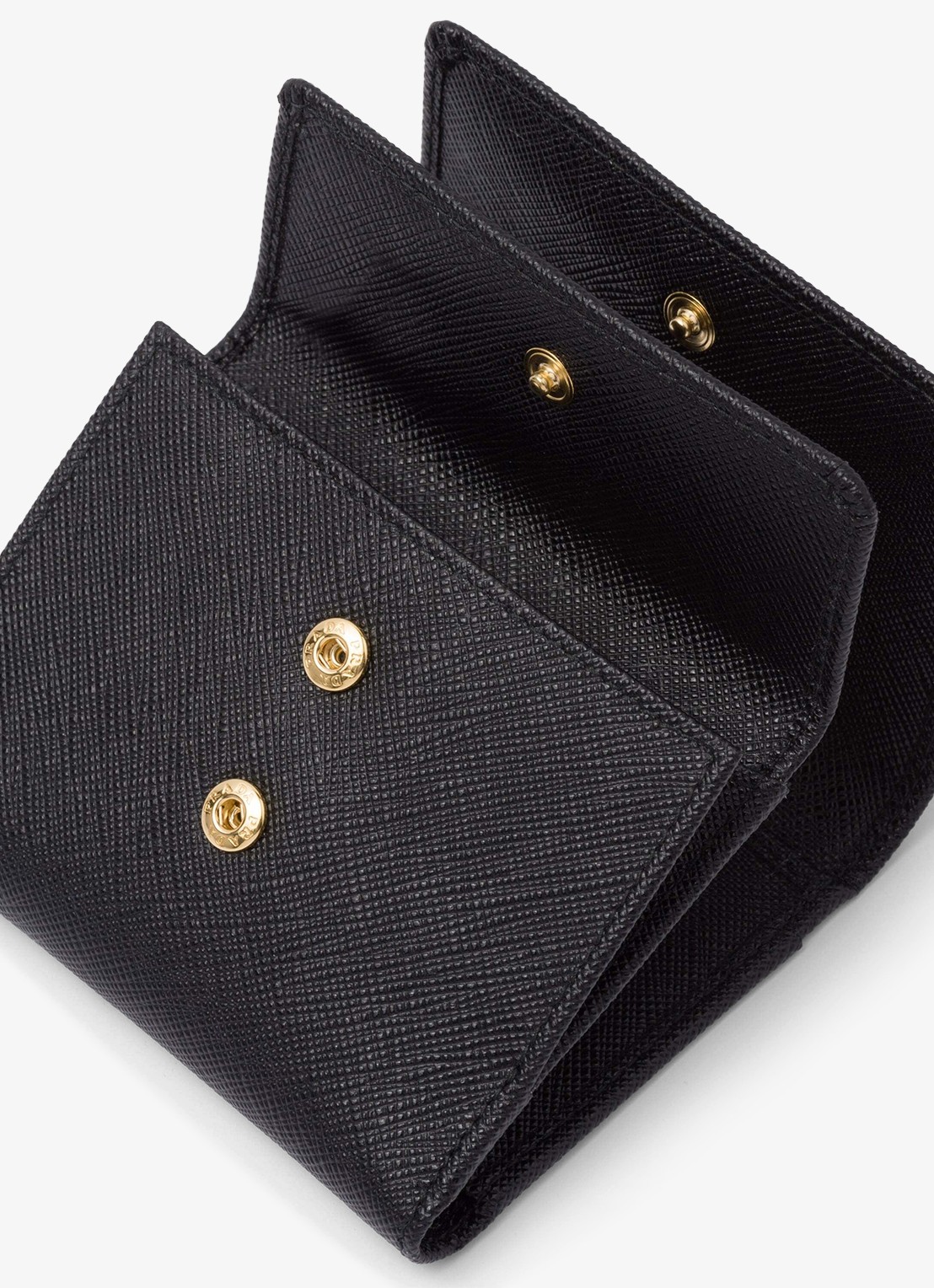 Prada Small portemonnee van leer - detail 2 diepzwart
