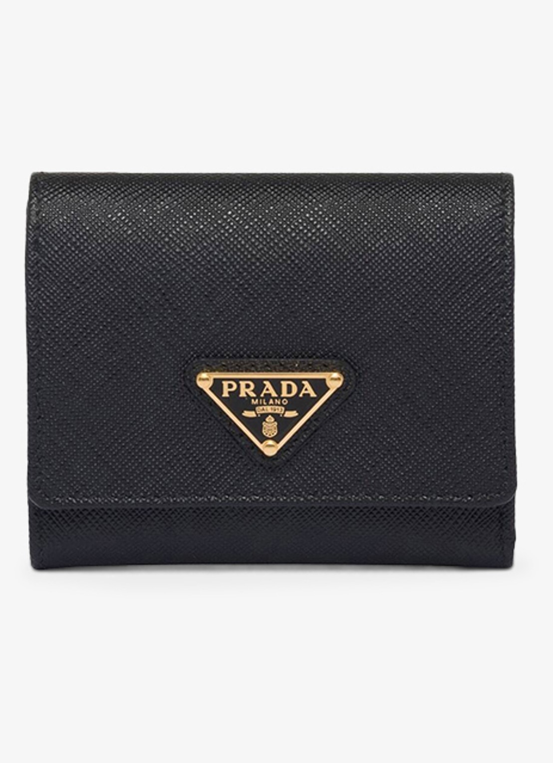 Prada Small portemonnee van leer - voorkant 5 diepzwart