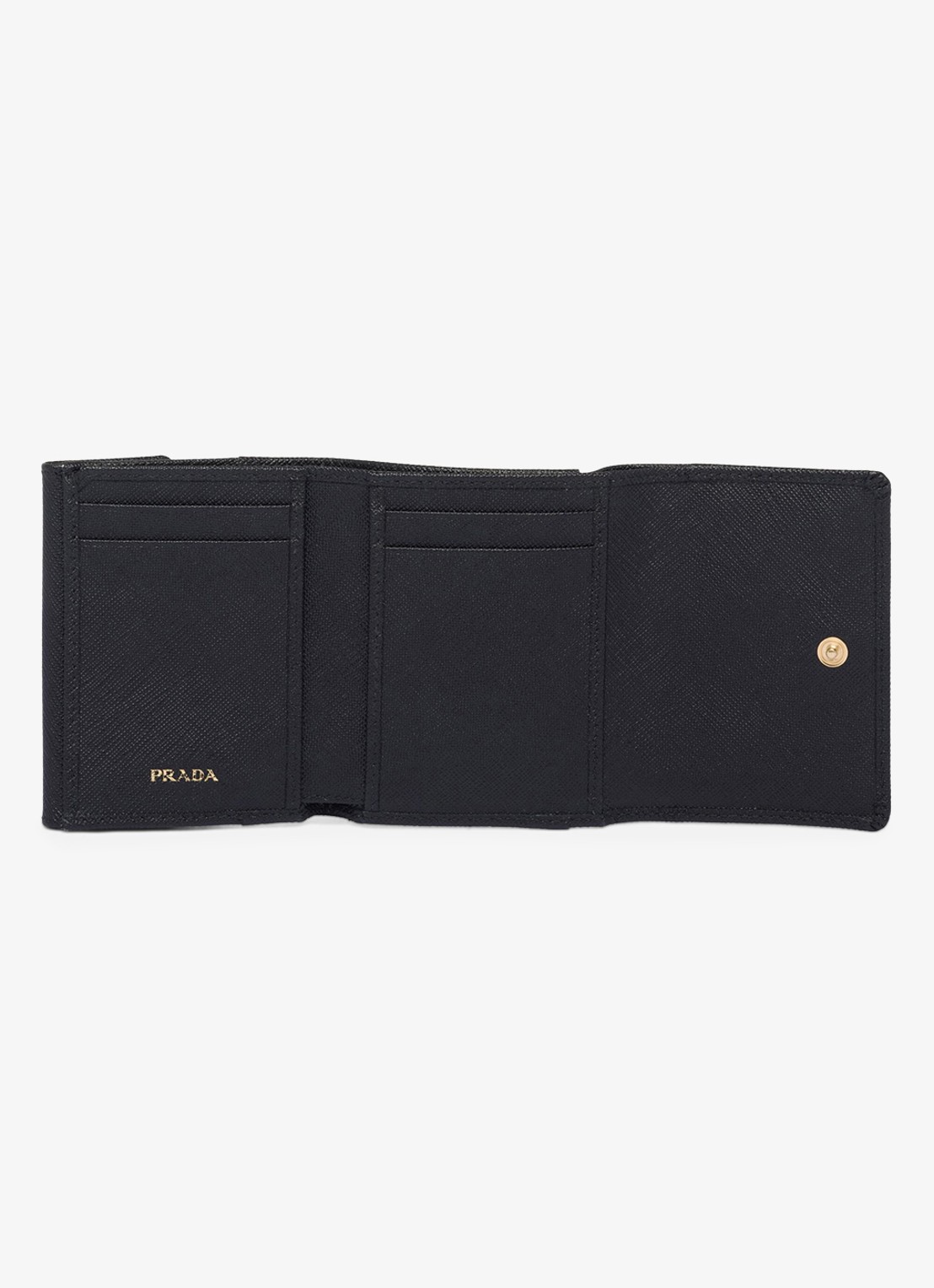 Prada Small portemonnee van leer - voorkant 6 diepzwart