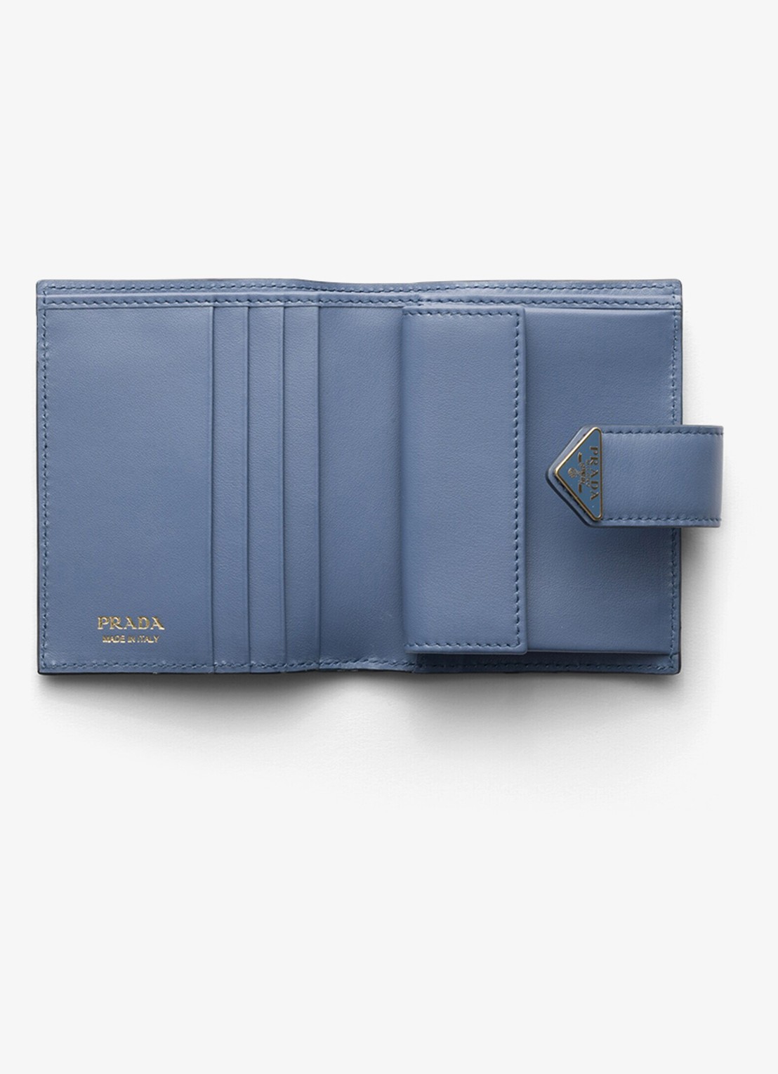 Prada Small portemonnee van leer - voorkant 3 blauw