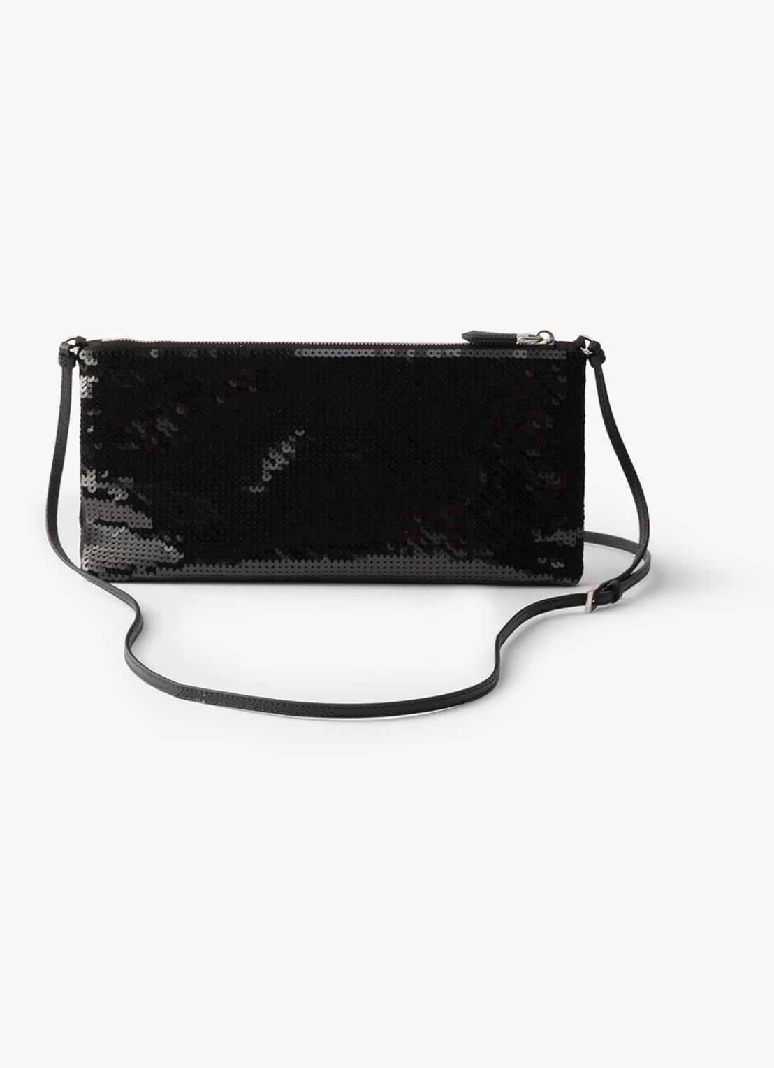 Prada Small schoudertas met pailletten - achterkant zwart