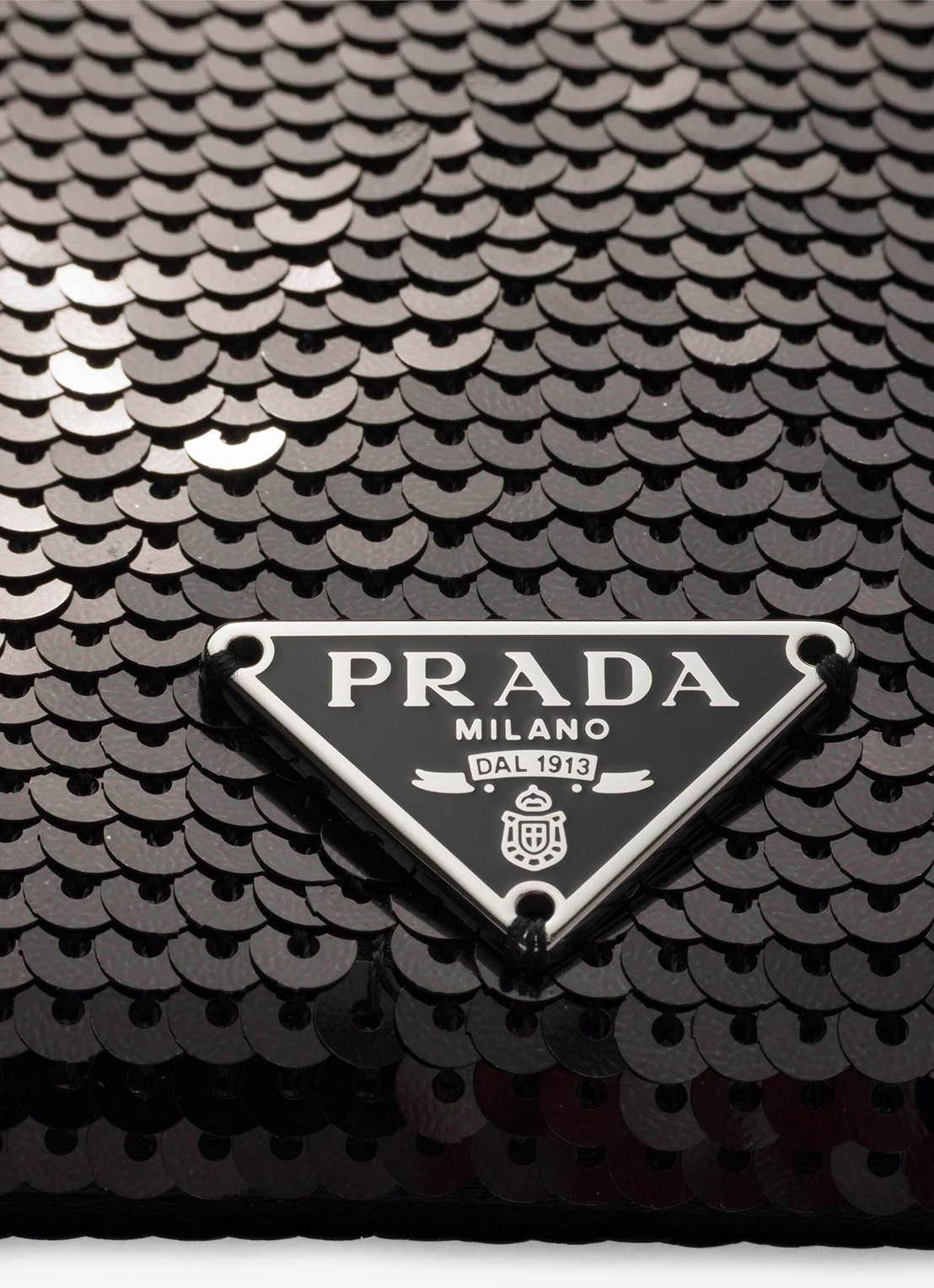 Prada Small schoudertas met pailletten - detail 3 zwart
